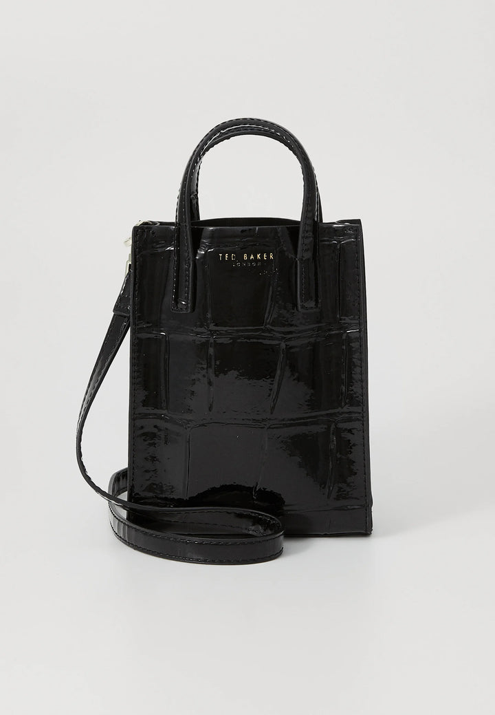 Ted Baker Viienna Croc Effect Mini Icon Bag | Black