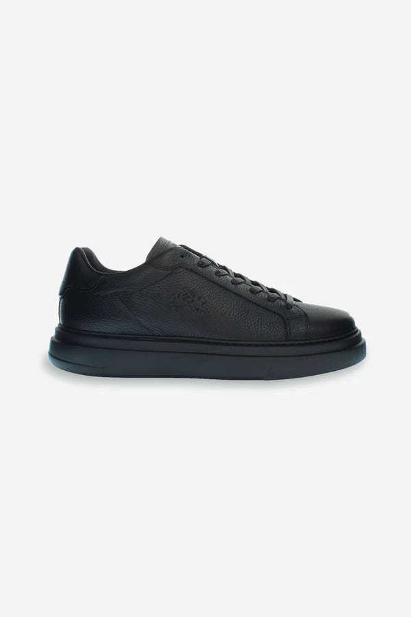 La Martina Men's Shoes Leather Trainers | Black