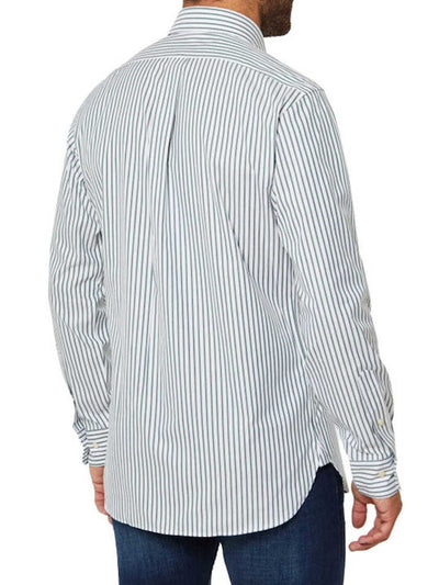 Ralph Lauren Dress Custom Fit Poplin Shirt | Blue/White