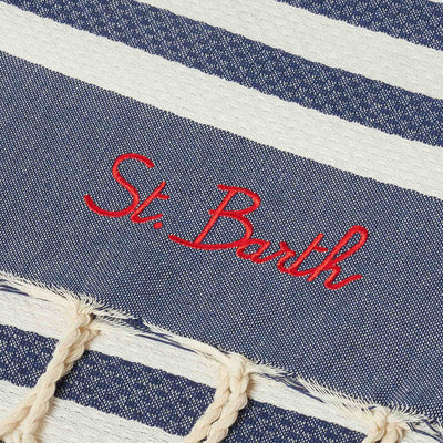 MC2 Saint Barth Fouta Classic Towel with Stripes | Navy
