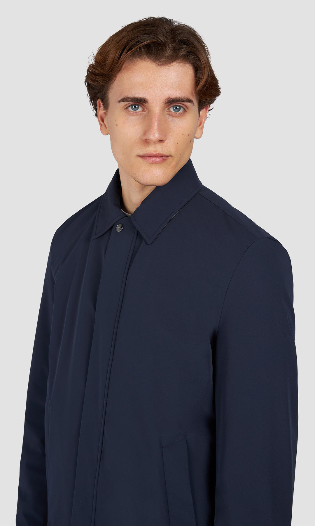 Paul & Shark Typhoon Re-4X4 Stretch Carcoat with Shirt Collar | Navy