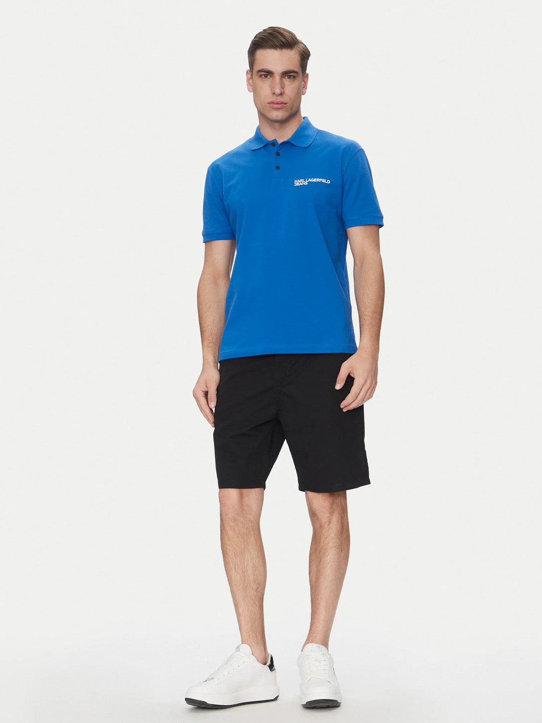 Karl Lagerfeld Logo Men's Polo | Azure Blue