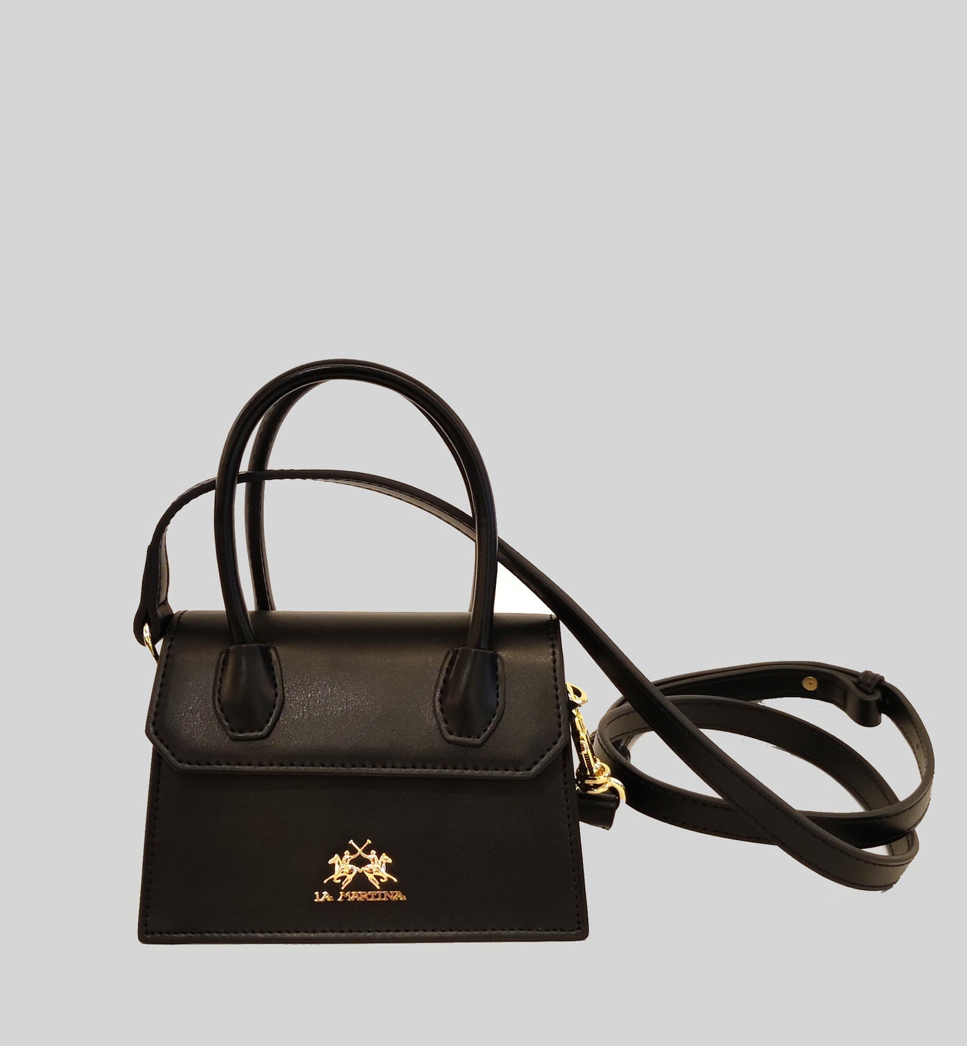 La Martina Leather Micro Bag-Heritage | Black