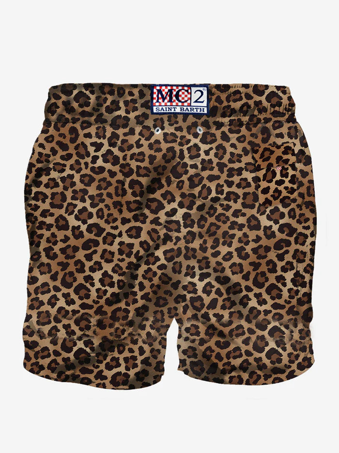 MC2 Saint Barth Mid Length Swimwear | Brown Leo