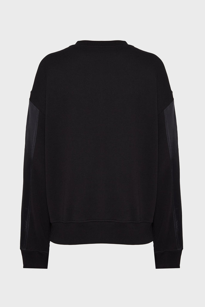 Karl Lagerfeld Men's Relaxed Mixed Sweatershirt | Black