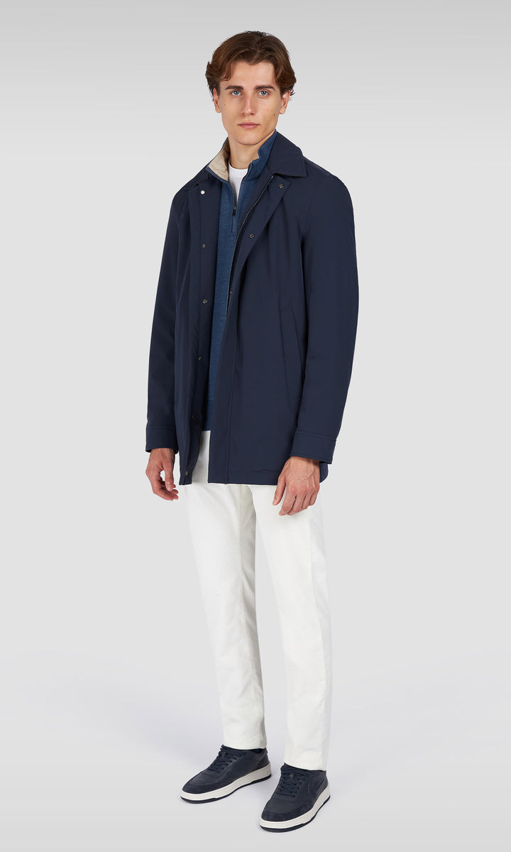Paul & Shark Typhoon Re-4X4 Stretch Carcoat with Shirt Collar | Navy