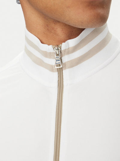 Paul & Shark XSoft Fleece Cotton Full Zip Cardigan | White