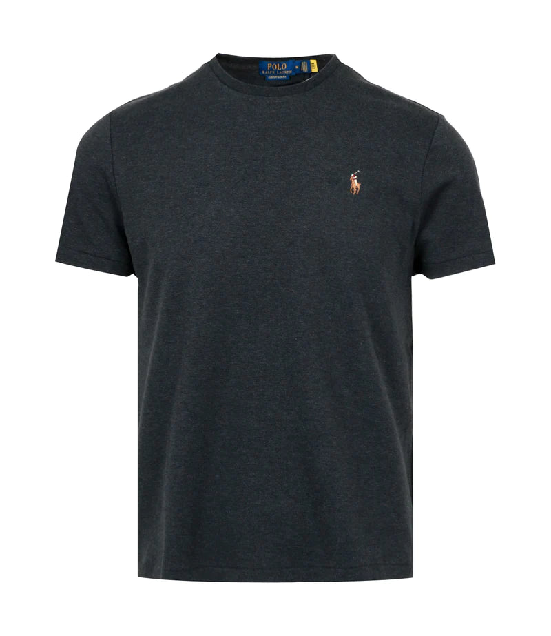 Ralph Lauren Custom Slim Fit Interlock Soft Cotton T-Shirt | Black Marl