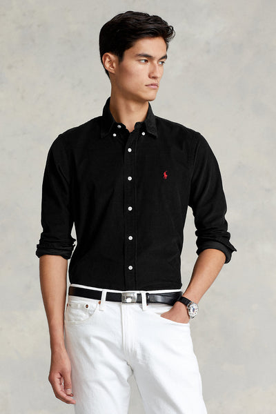 Ralph Lauren Corduroy Slim Fit Shirt | Black
