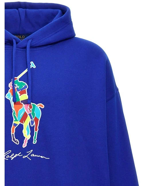 Ralph Lauren Hoodie Double Knit with Multicolor Pony | Sapphire Star