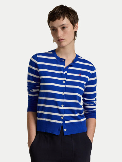 Ralph Lauren Cardigan Relaxed Fit | Blue/White