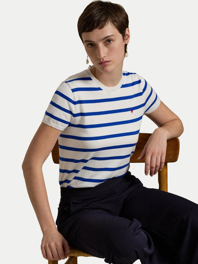 Ralph Lauren Stripe Short Sleeve Pullover | Blue/White