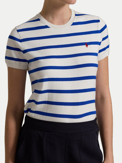 Ralph Lauren Stripe Short Sleeve Pullover | Blue/White