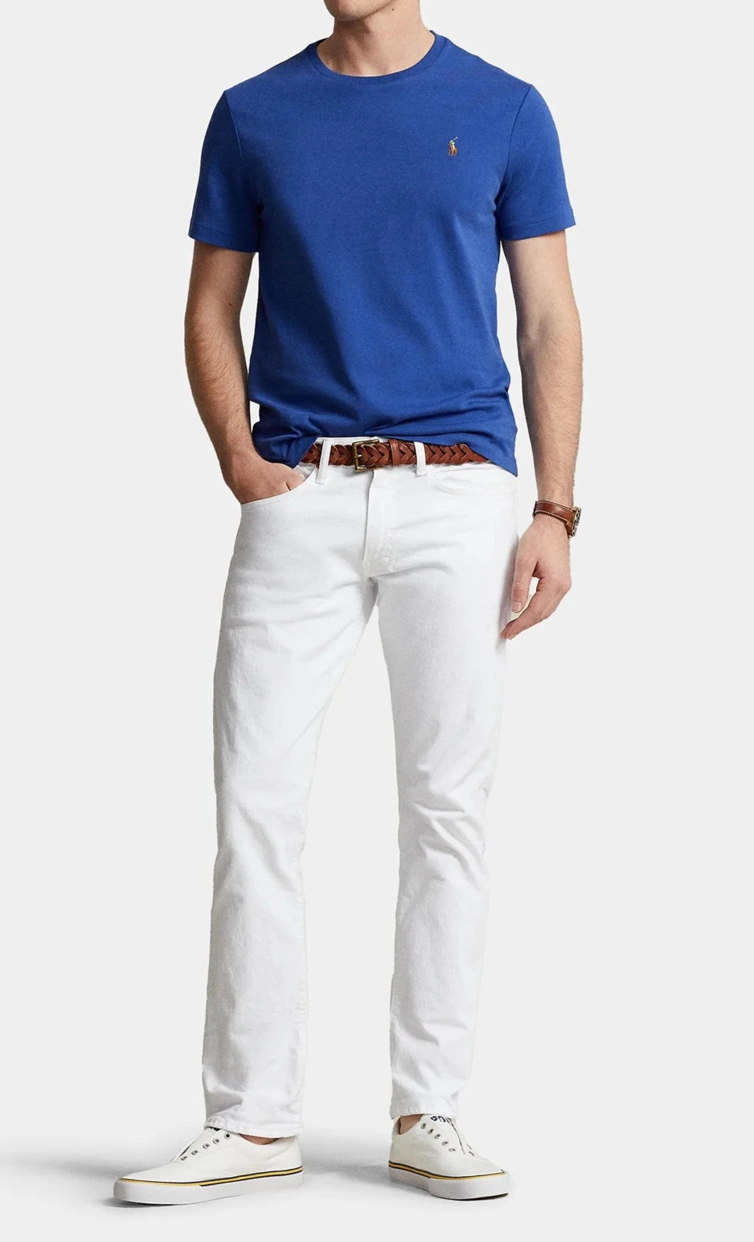 Ralph Lauren Custom Slim Fit Interlock Soft Cotton T-Shirt | Beach Royal