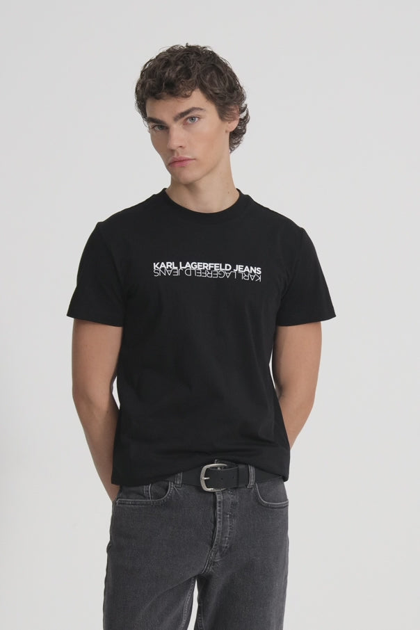 Karl Lagerfeld Slim Fit Reflection Men's T-shirt | Black