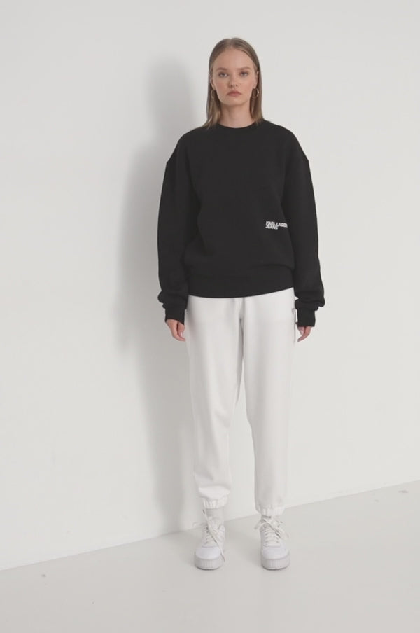 Karl Lagerfeld Cotton Relaxed Fit Sweatshirt | Black