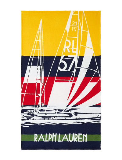 Ralph Lauren Perkins Beach Towel 100x170cm | Navy Multi