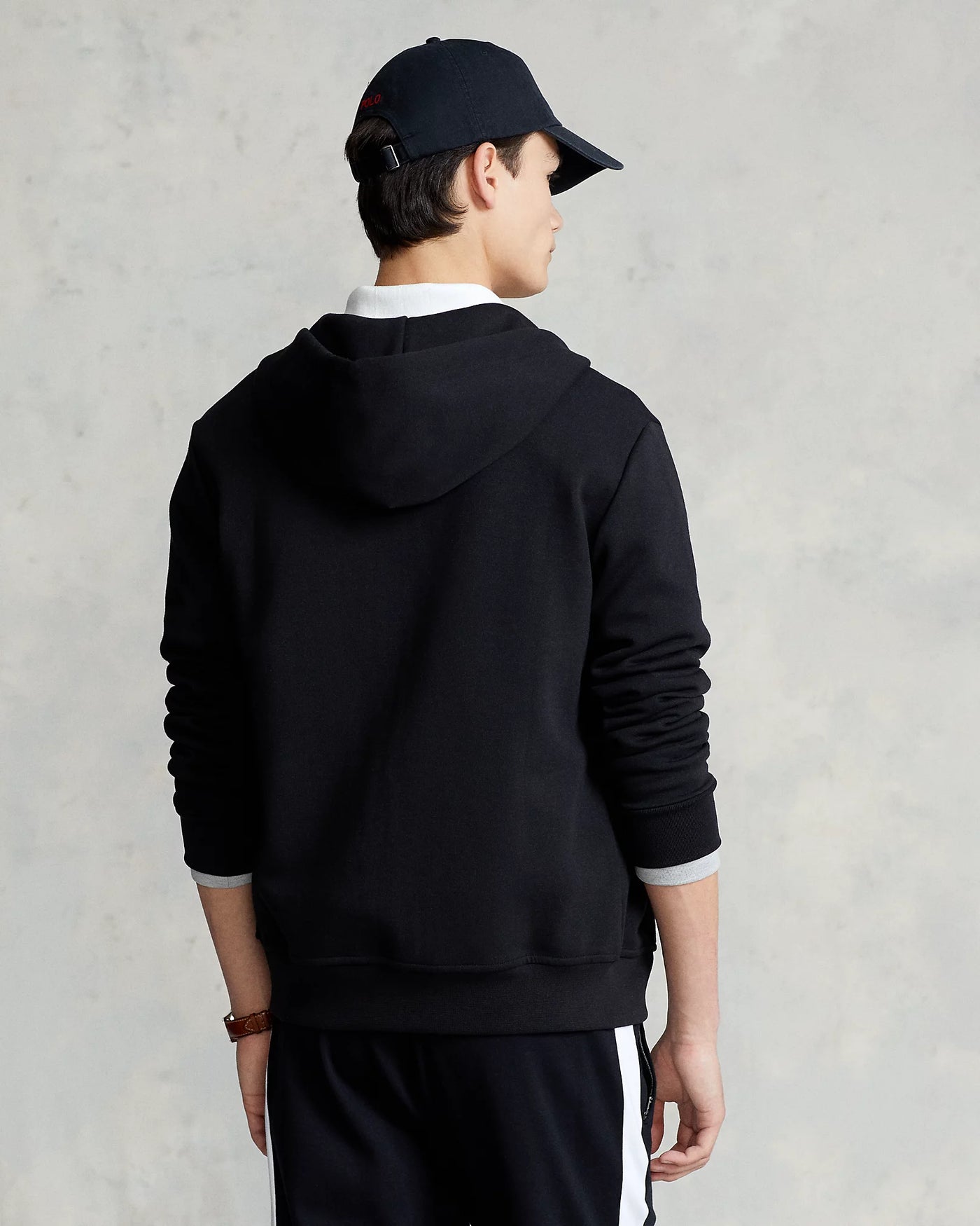 Ralph Lauren Double-Knit Full-Zip Hoodie | Black