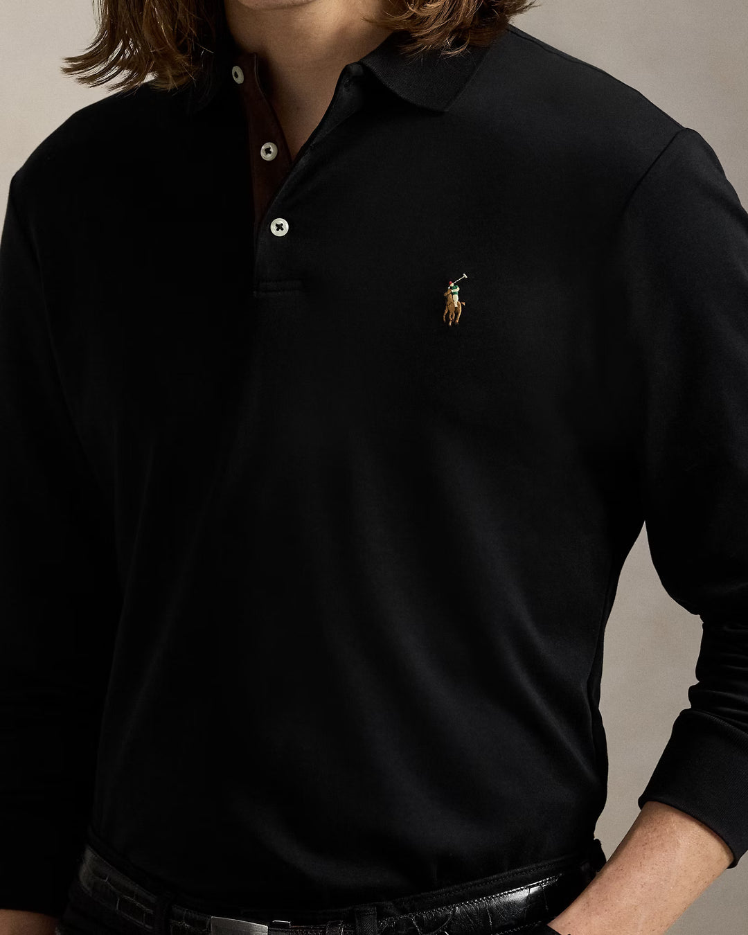 Ralph Lauren Custom Slim Fit Soft Cotton Polo Shirt | Black