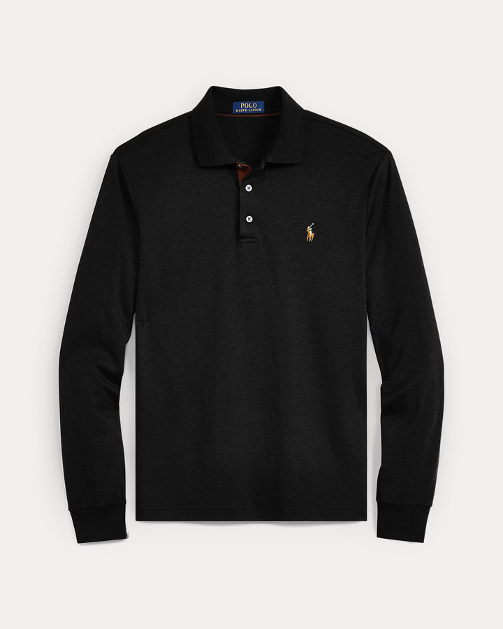 Ralph Lauren Custom Slim Fit Soft Cotton Polo Shirt | Black