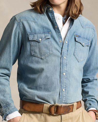 Ralph Lauren Slub Denim Western Shirt | RL Western