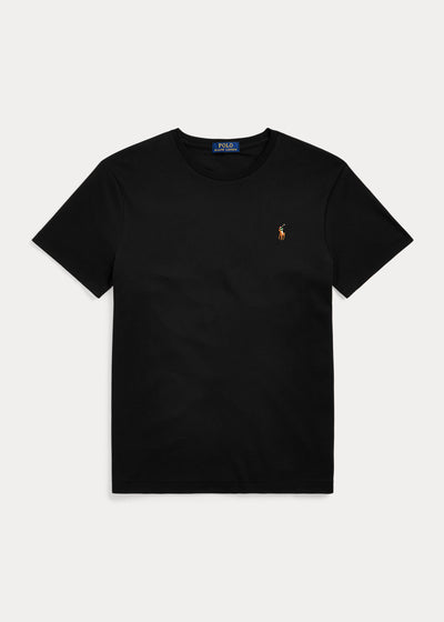 Ralph Lauren Custom Slim Fit Interlock Soft Cotton T-Shirt | Black