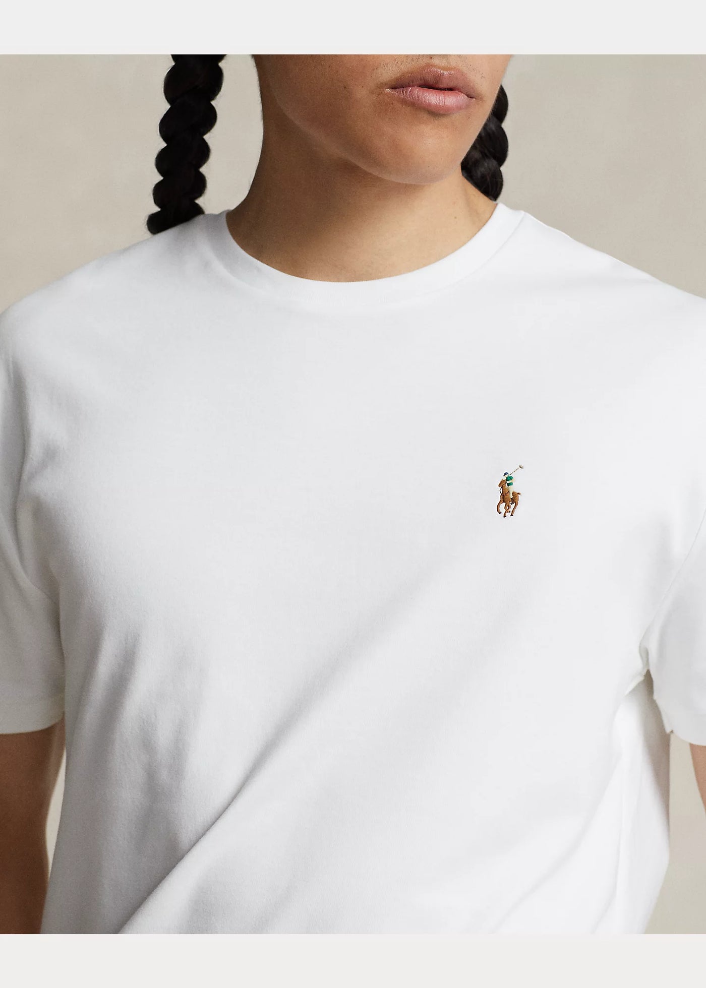 Ralph Lauren Custom Slim Fit Interlock Soft Cotton T-Shirt | White