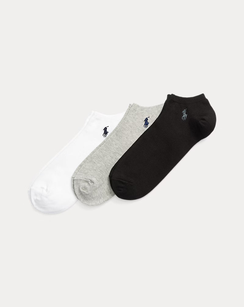 Ralph Lauren Men's Low-Cut-Sock 3-Pack | Black/White/Grey