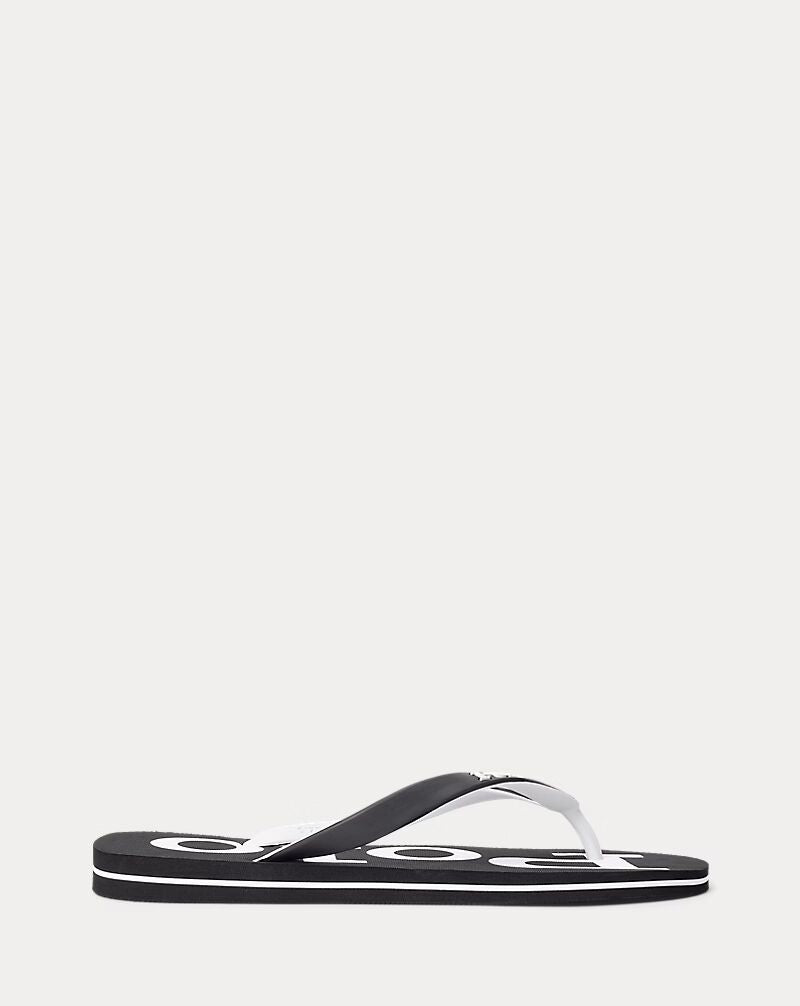 Ralph Lauren Bolt Logo Flip-Flop | Black/White