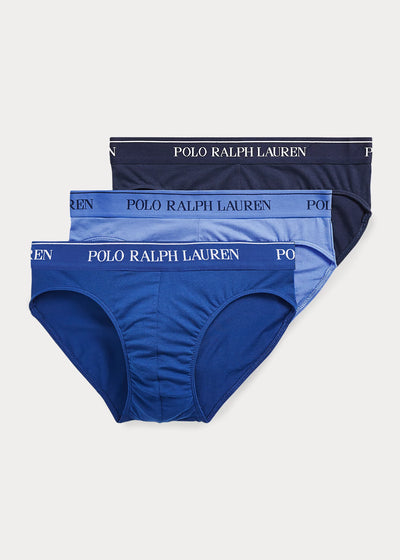 Ralph Lauren Low Rise Brief 3 Pack | Navy/Blue/Light Blue