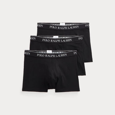 Ralph Lauren Stretch Cotton Boxer Shorts 3-Pack | Black