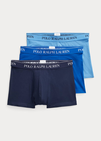 Ralph Lauren Classic Stretch-Cotton Trunk 3-Pack | Navy/Blue/Light Blue