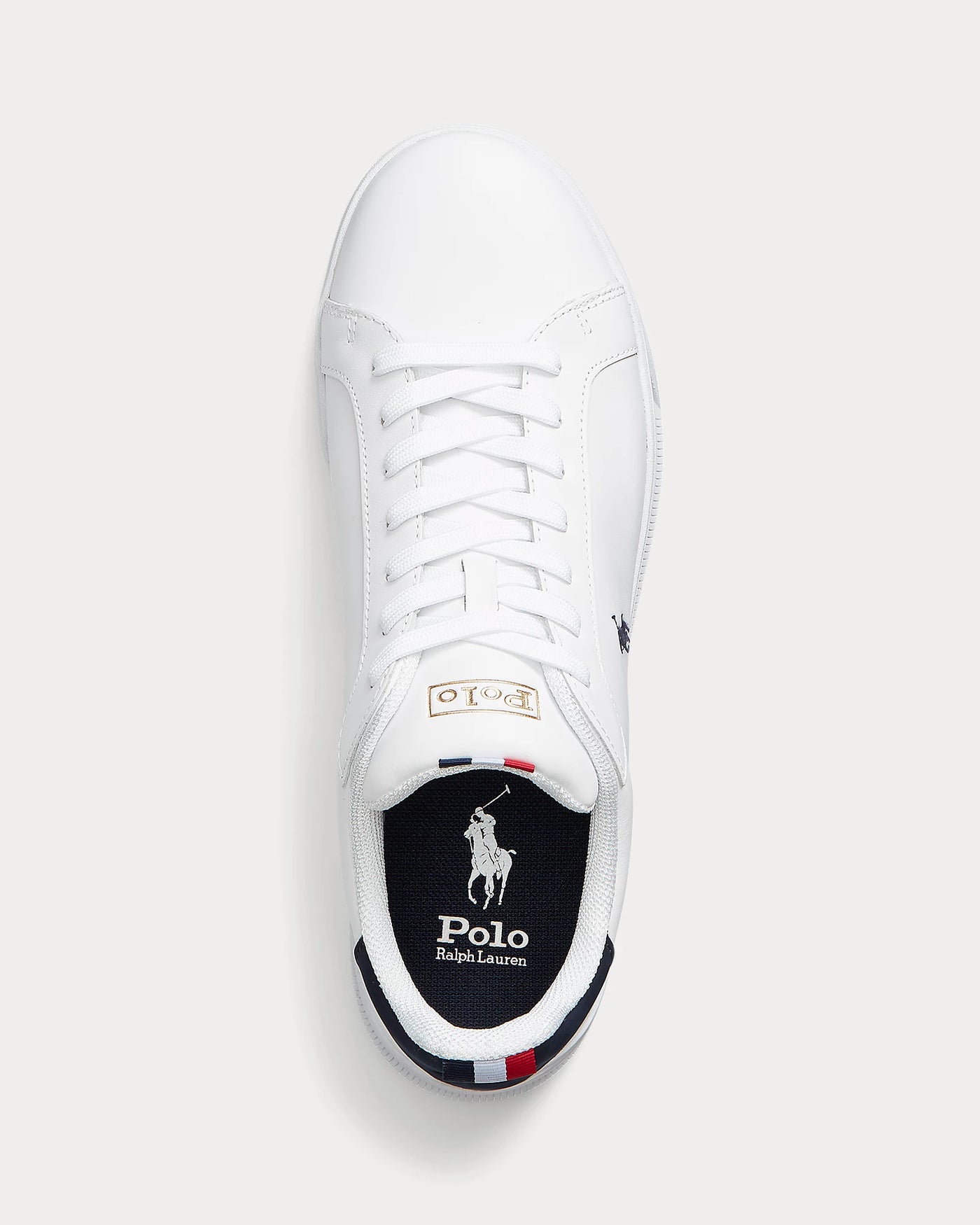 Ralph Lauren Heritage Court II Leather Men's Trainer | White/Navy/Red