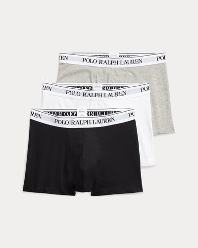 Ralph Lauren Classic Stretch-Cotton Trunk 3-Pack | Grey/Black/White