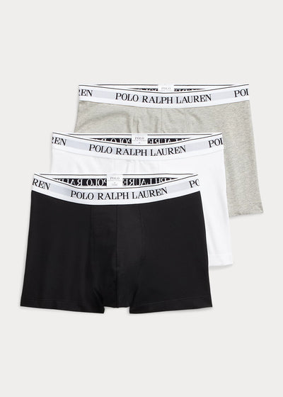Ralph Lauren Classic Stretch-Cotton Trunk 3-Pack | Black/White/Grey