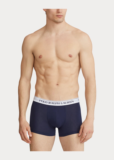 Ralph Lauren Classic Stretch Cotton Trunk 3-Pack | Navy/White/Pony