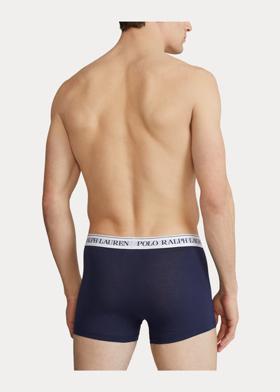 Ralph Lauren Classic Stretch Cotton Trunk 3-Pack | Navy/White/Pony