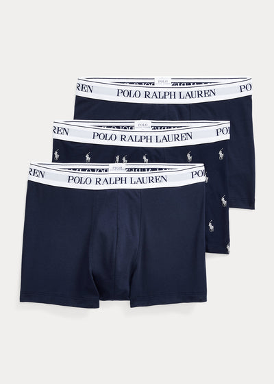 Ralph Lauren Classic Stretch-Cotton Trunk 3-Pack | Navy/Pony