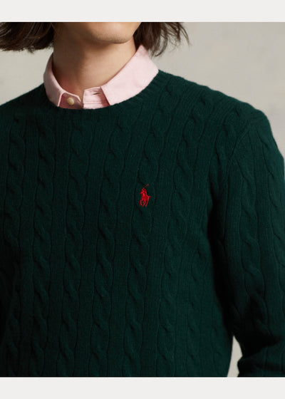 Ralph Lauren Cable-Knit Wool-Cashmere Jumper | Green