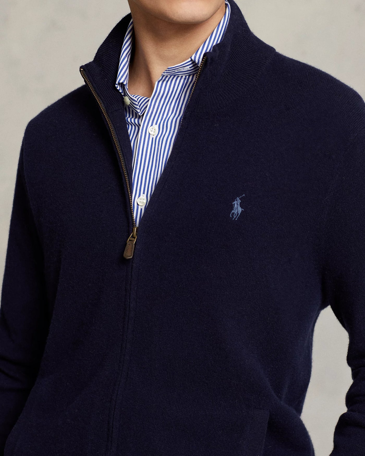 Ralph Lauren Wool Full-Zip Jumper | Hunter Navy