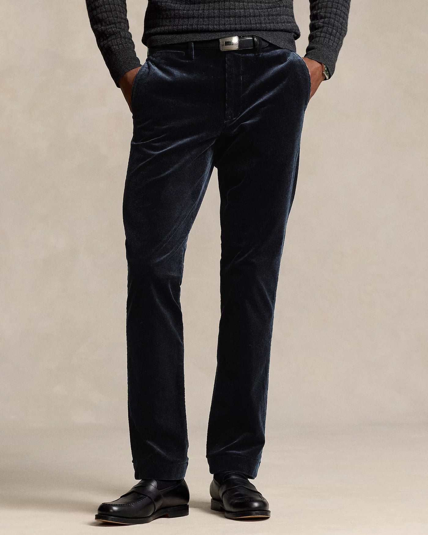 Ralph Lauren Stretch Straight Fit Corduroy Trouser | Black