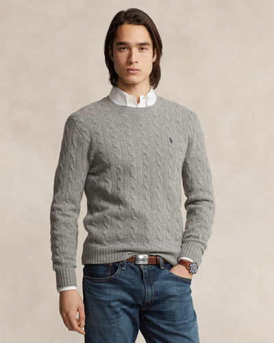 Ralph Lauren Cable-Knit Wool-Cashmere Jumper | Grey