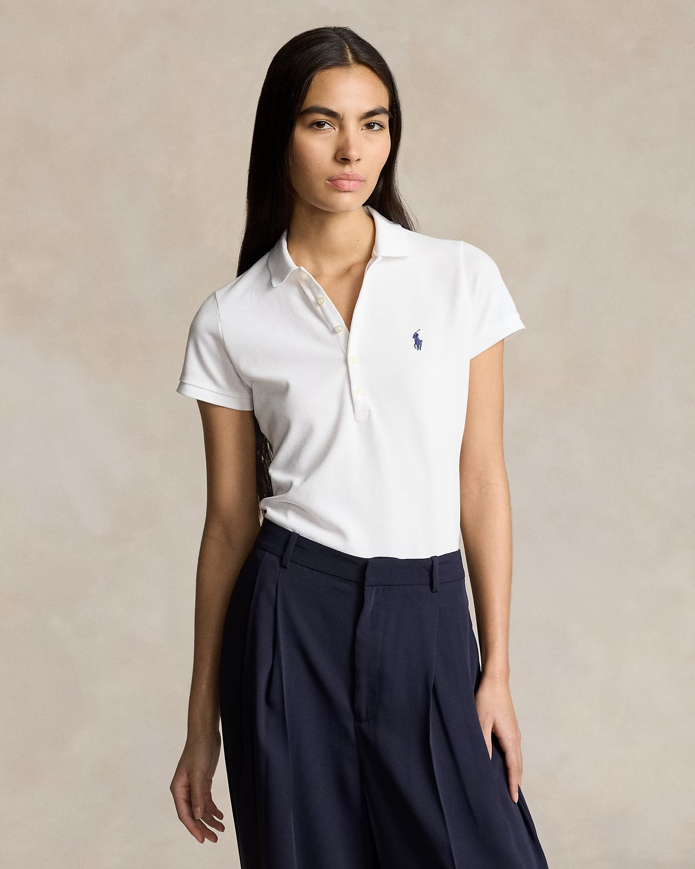 Ralph Lauren Slim Fit Stretch Polo Shirt | White