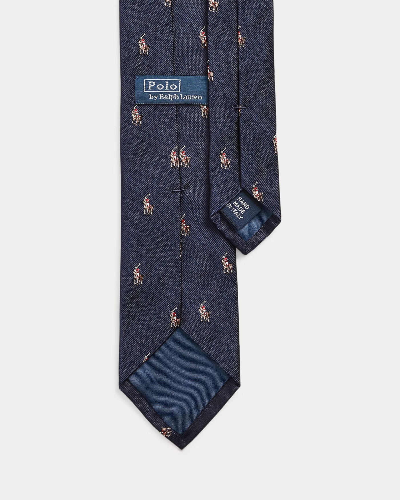 Ralph Lauren Polo Pony Silk Repp Narrow Tie | Navy