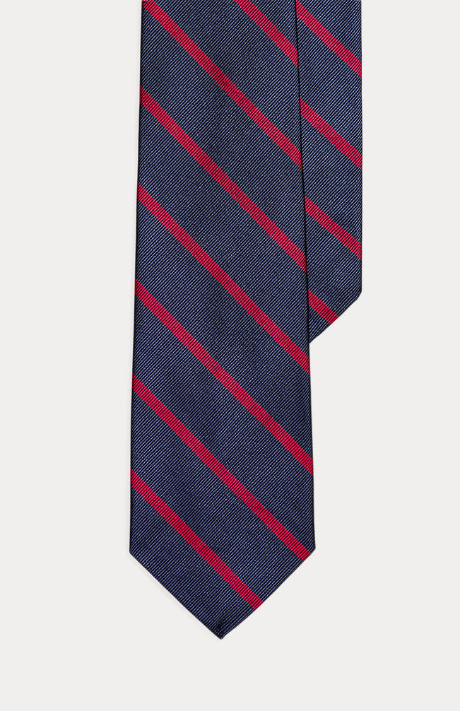 Ralph Lauren Striped Silk Repp Tie | Navy/Red