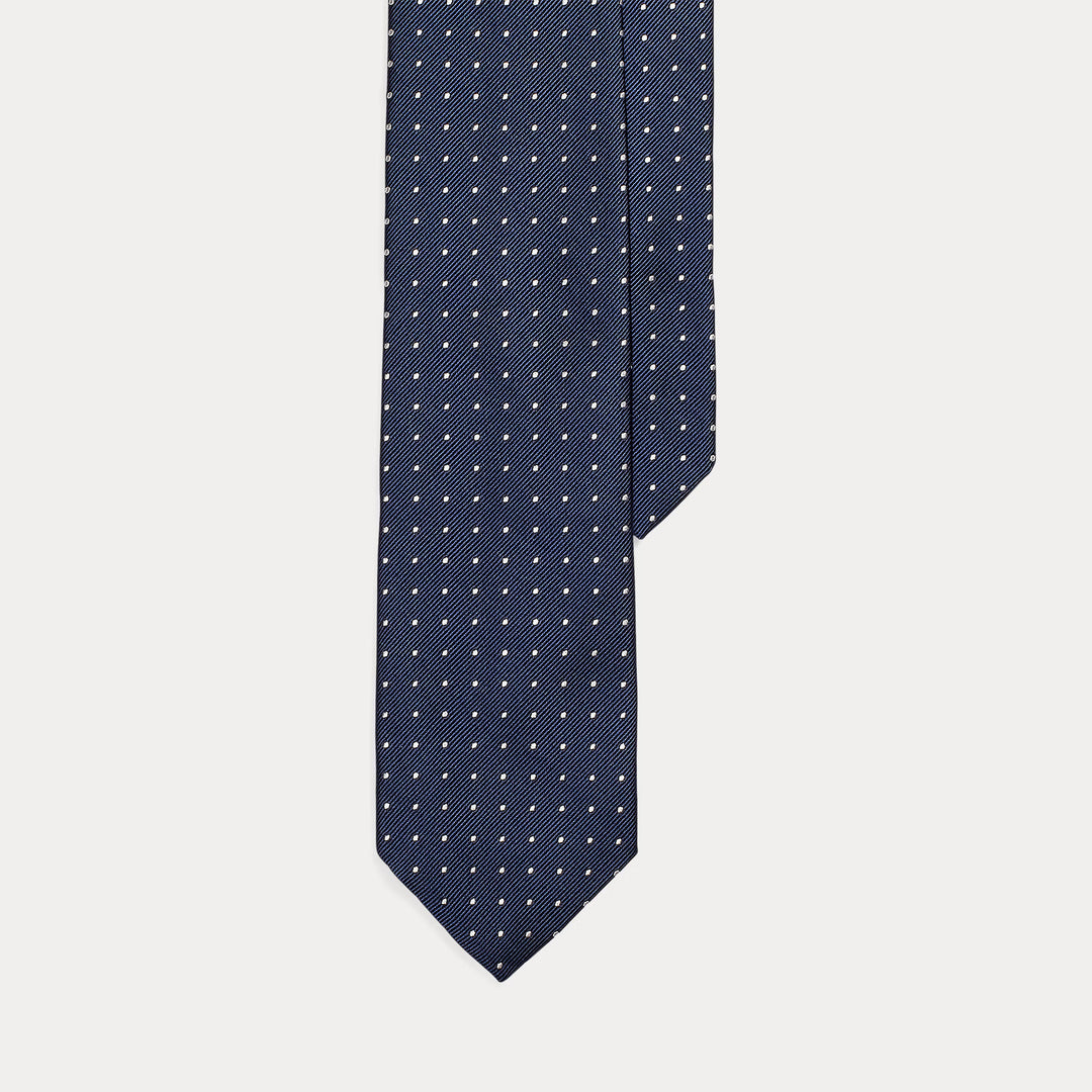 Ralph Lauren Polka Dot Silk Repp Tie | Navy/White