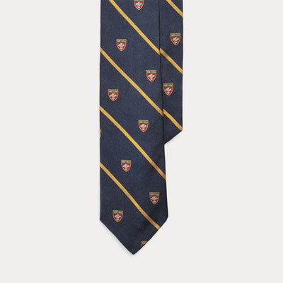 Ralph Lauren Striped Silk Narrow Club Tie | Navy