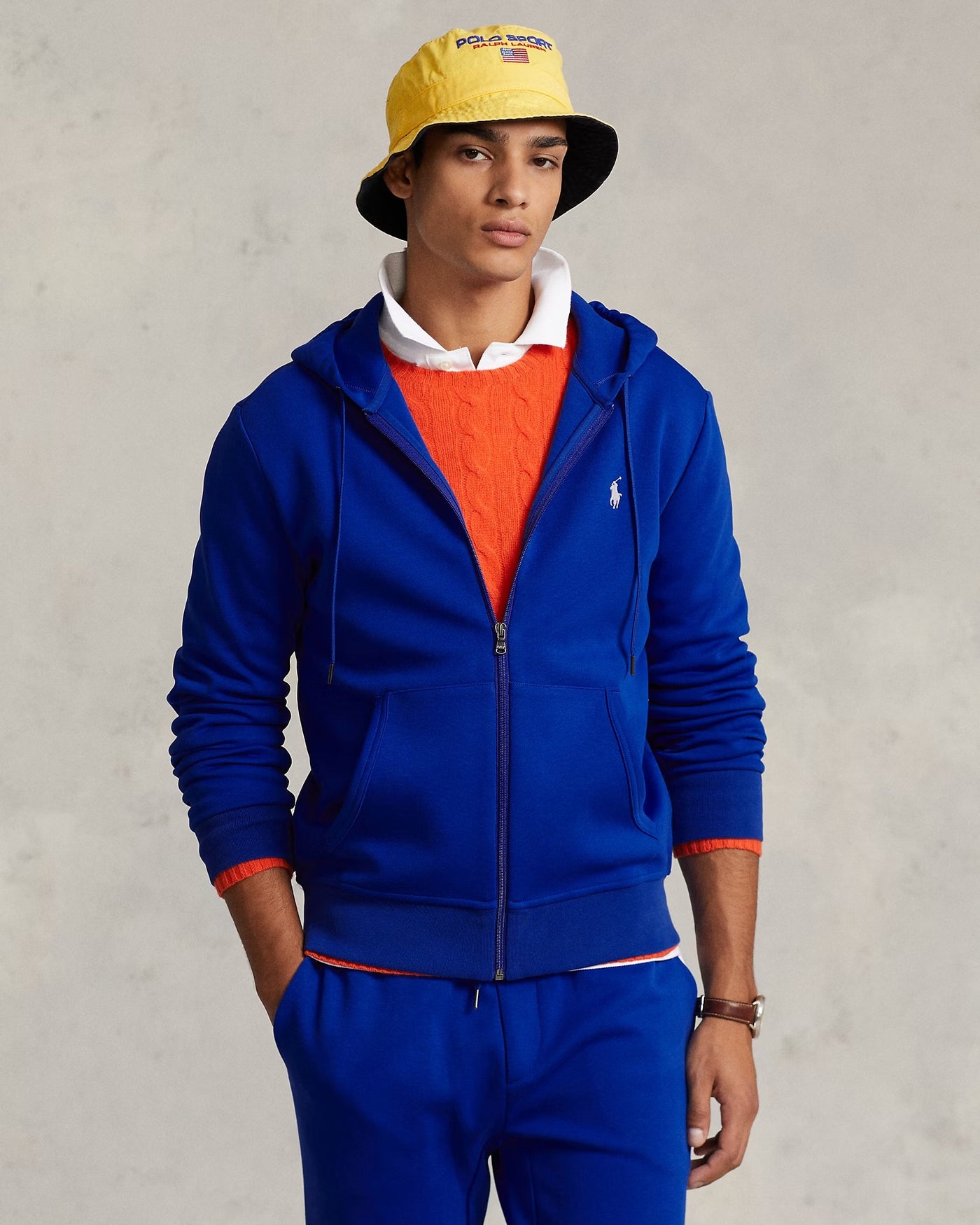 Ralph Lauren Double-Knit Full-Zip Hoodie | Sapphire Star