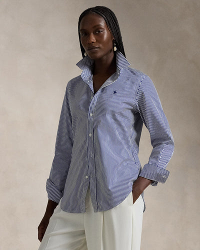 Ralph Lauren Slim Fit Striped Cotton Shirt | Royal/White