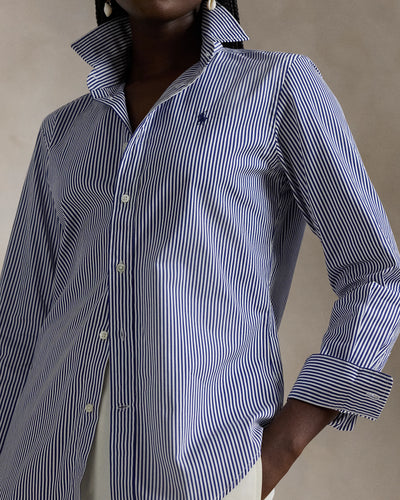 Ralph Lauren Slim Fit Striped Cotton Shirt | Royal/White